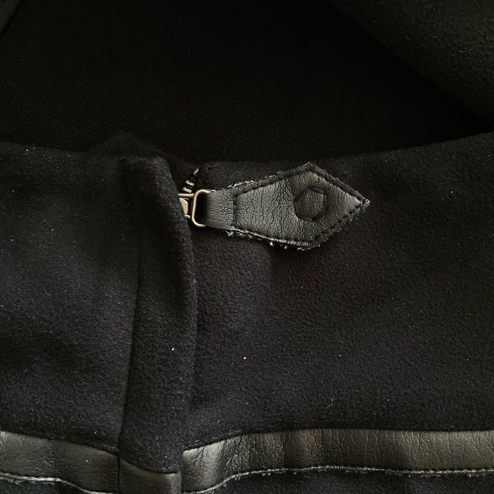 Max Studio Black Faux Leather Trim Professional Skirt 4 - Picture 6 of 8